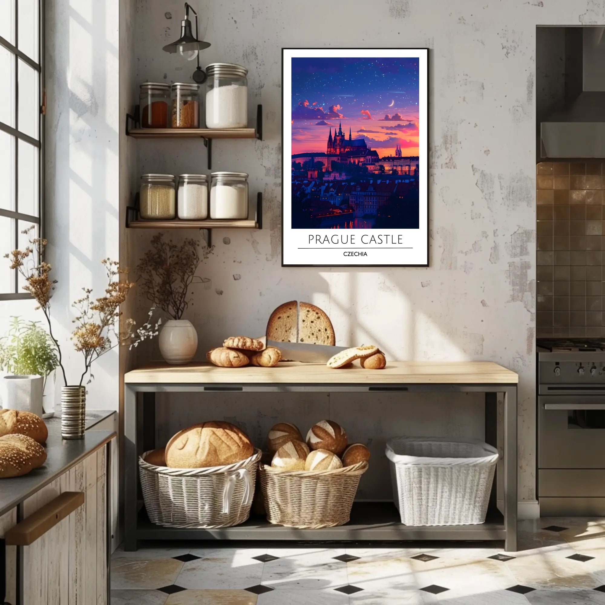 Prague Castle Twilight Enchantment Travel Poster