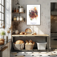 Seattle Skyline Art Poster PosterGoat