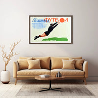 Dynamic Soviet Goalkeeper Action in Vintage Sports Poster