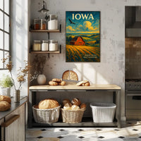 Iowa Where Fields Meet Horizons Poster