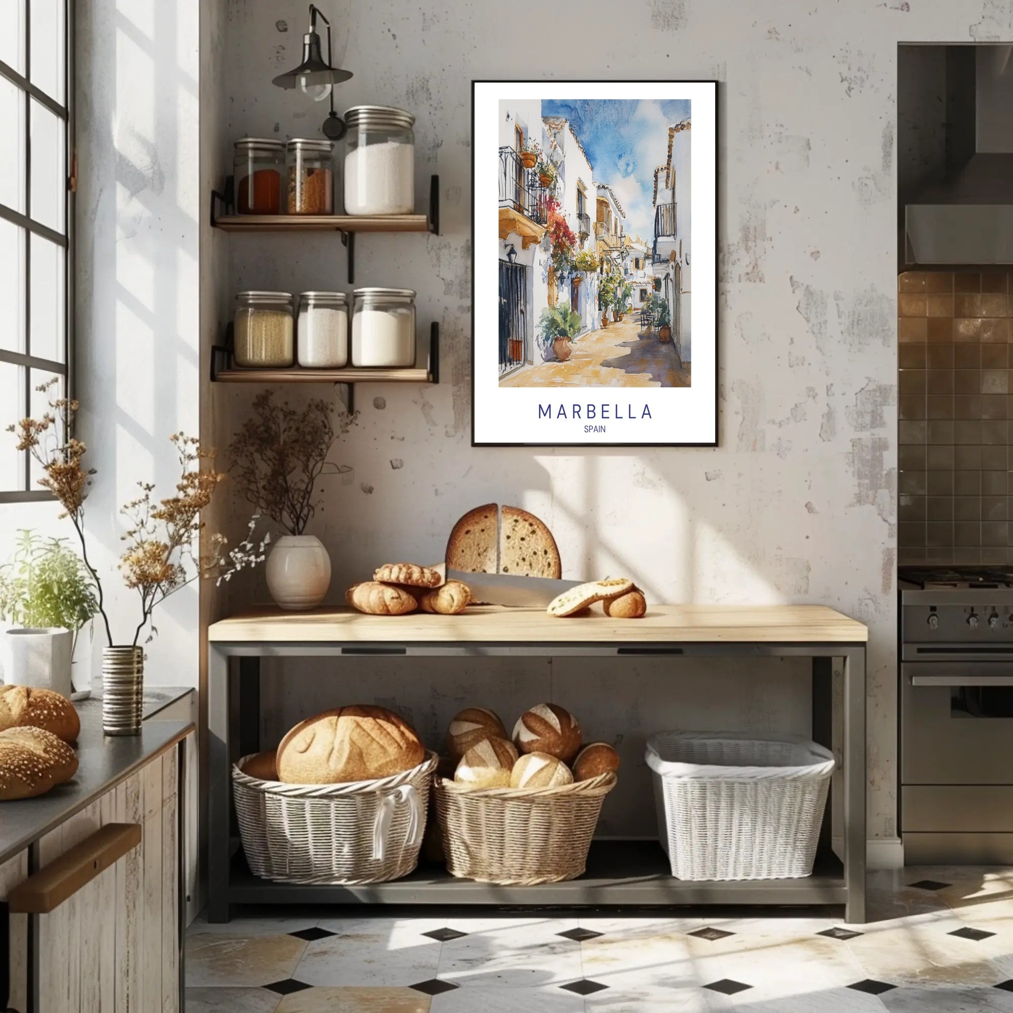 Charming Streets of Marbella Poster PosterGoat