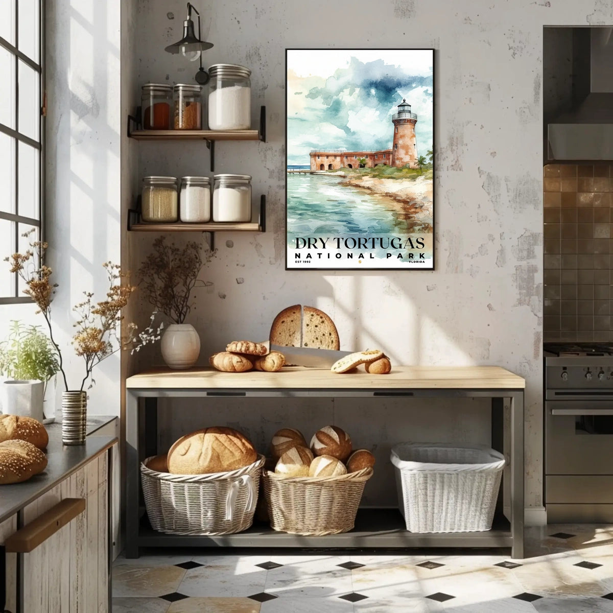 Dry Tortugas Watercolor Wall Art Poster