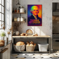 Thomas Jefferson 3rd President of the United States Neon Gradient Overlay Poster