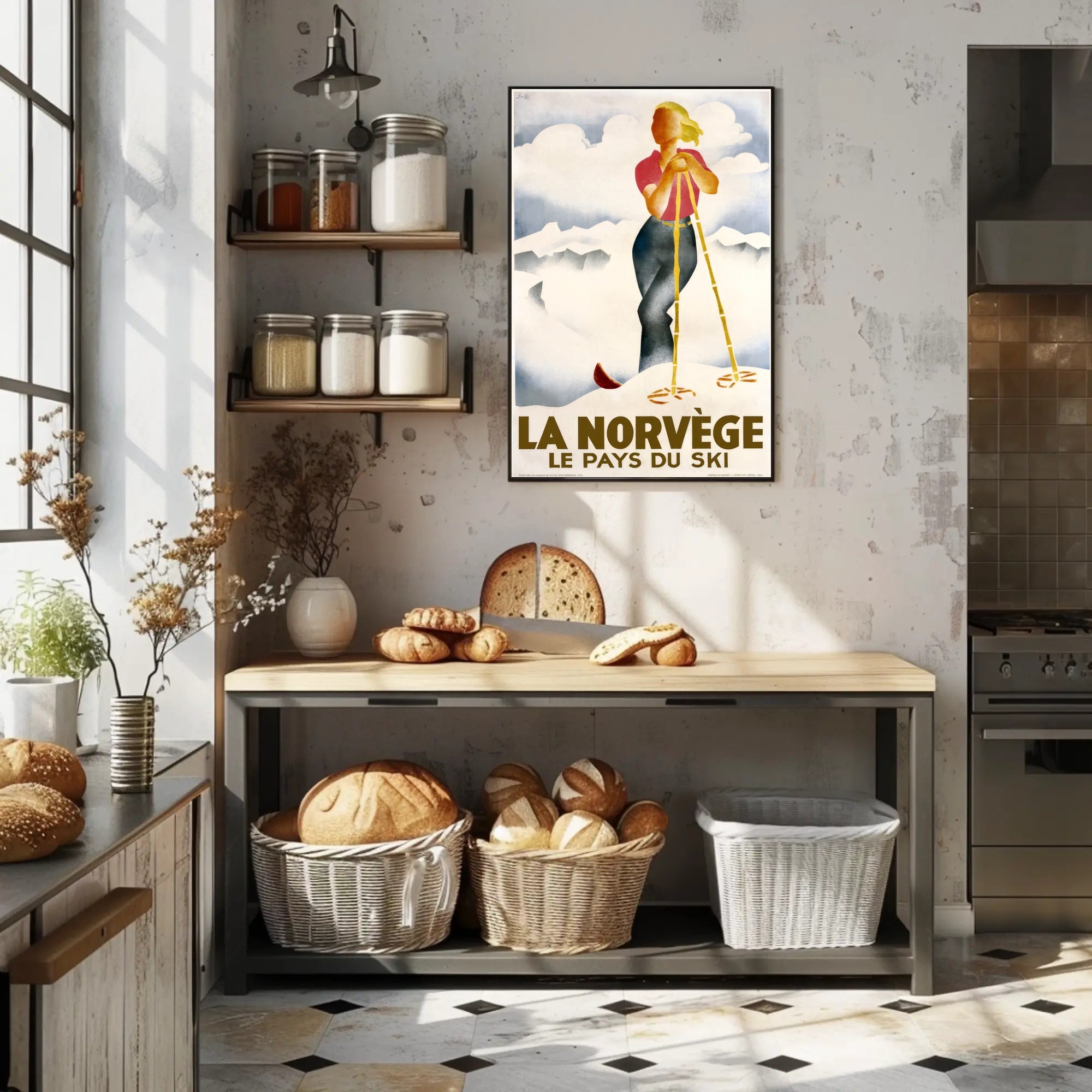 La Norvège: Le Pays du Ski Poster PosterGoat