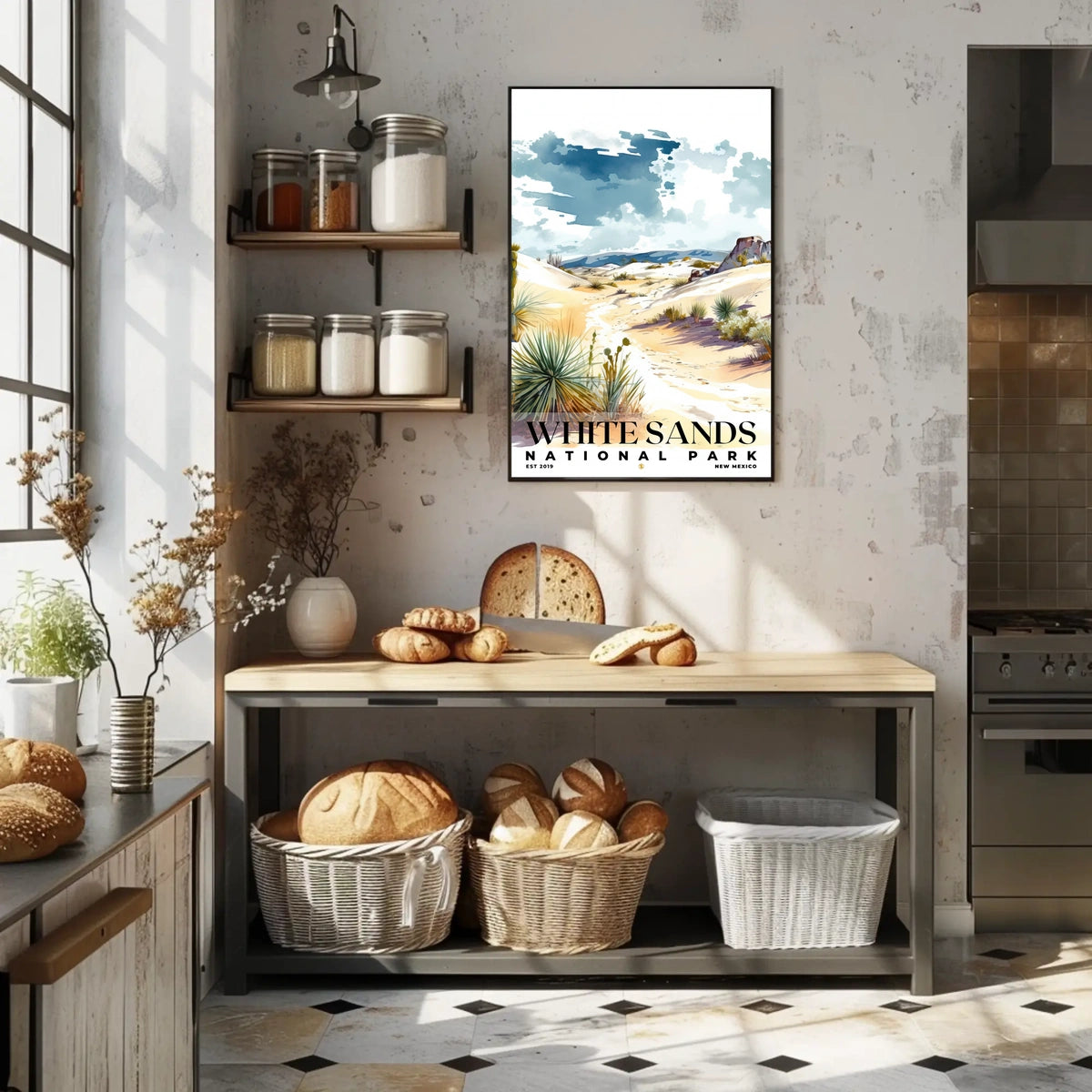 White Sands Watercolor Wall Art Poster