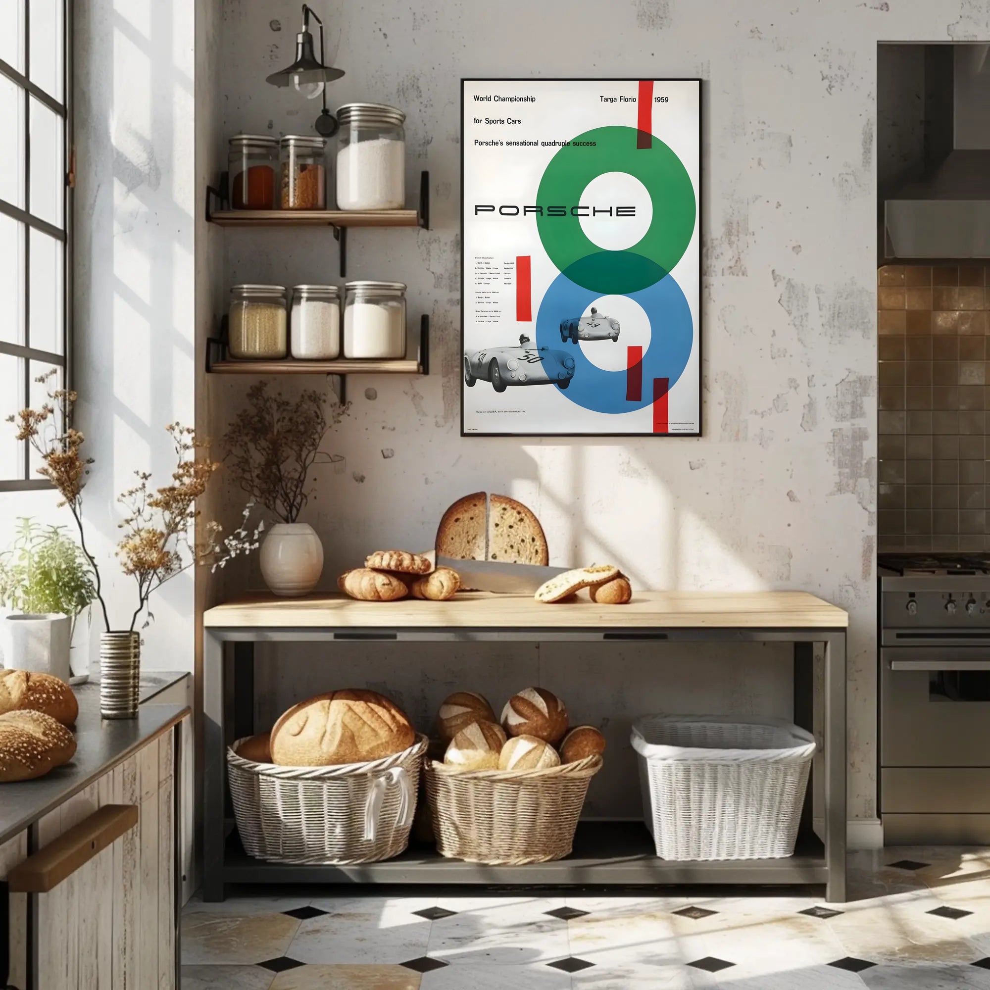 Porsche's Quadruple Success at Targa Florio 1959 Poster