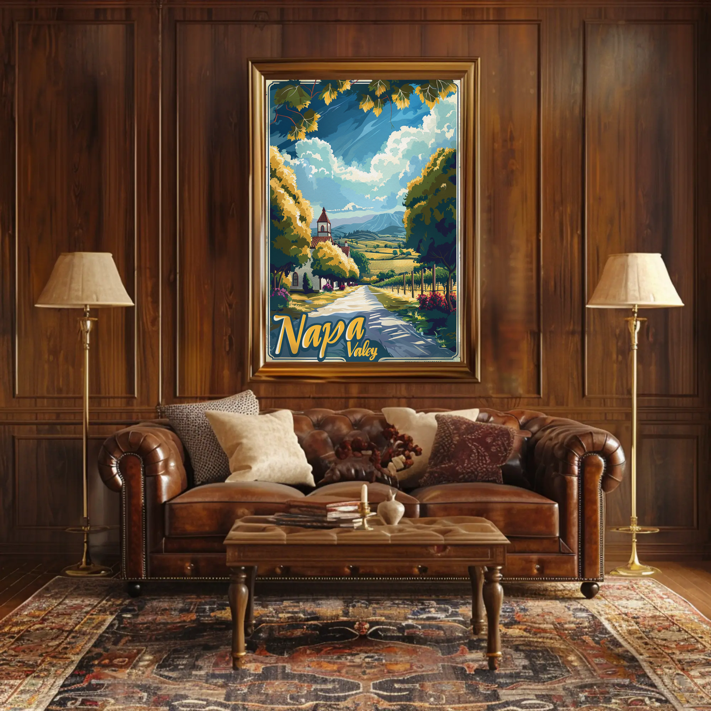 Napa Valley Church and Fields Travel Poster
