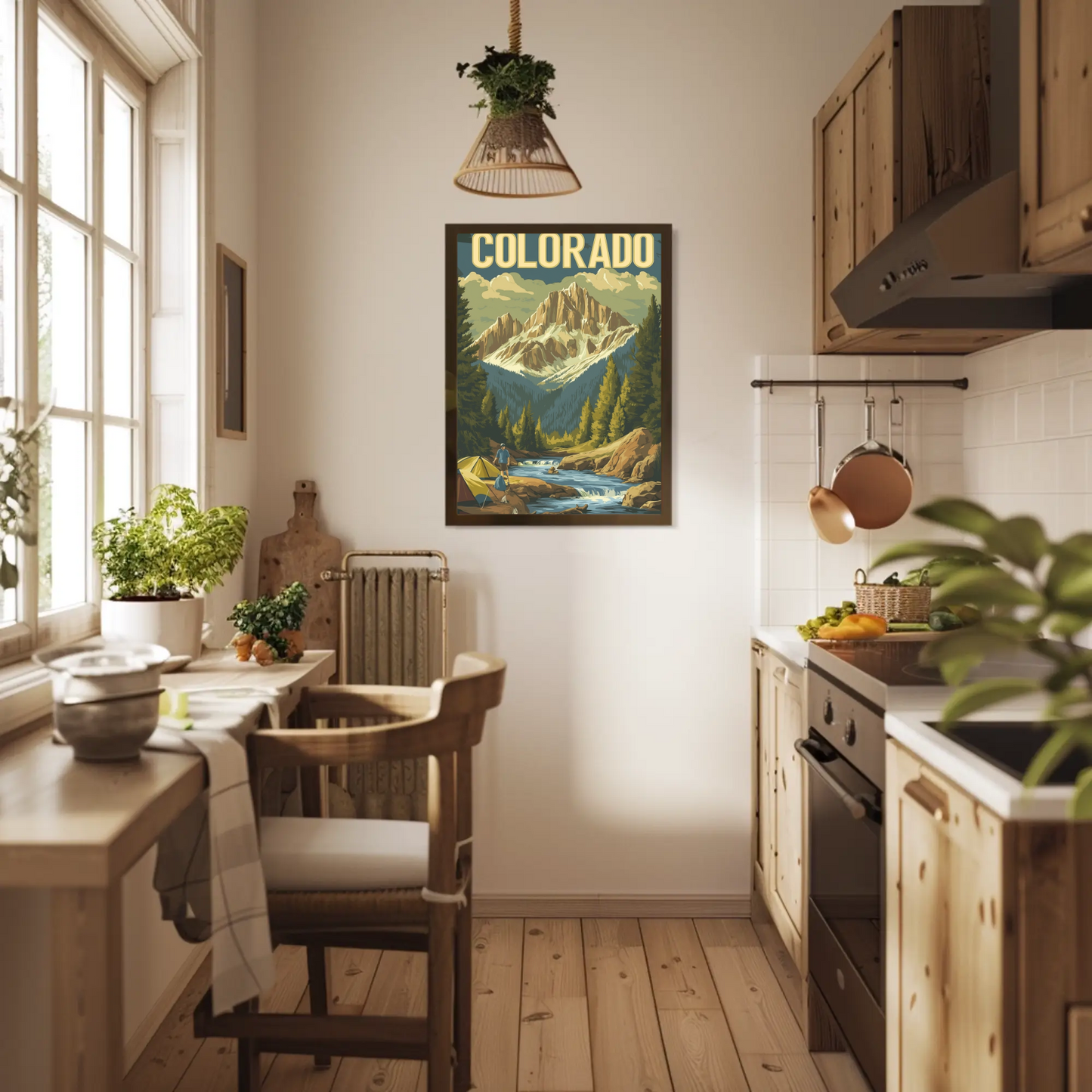 Camping in Colorado Vintage Travel Poster