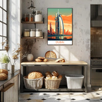 Burj Al Arab Sunset in Dubai Travel Poster