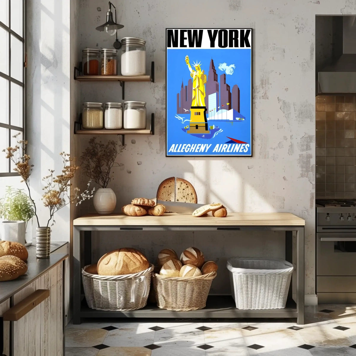 New York City Poster Abstract Iconic Travel Wall Art