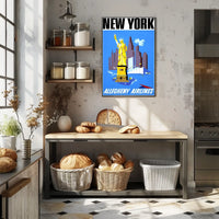 New York City Poster Abstract Iconic Travel Wall Art