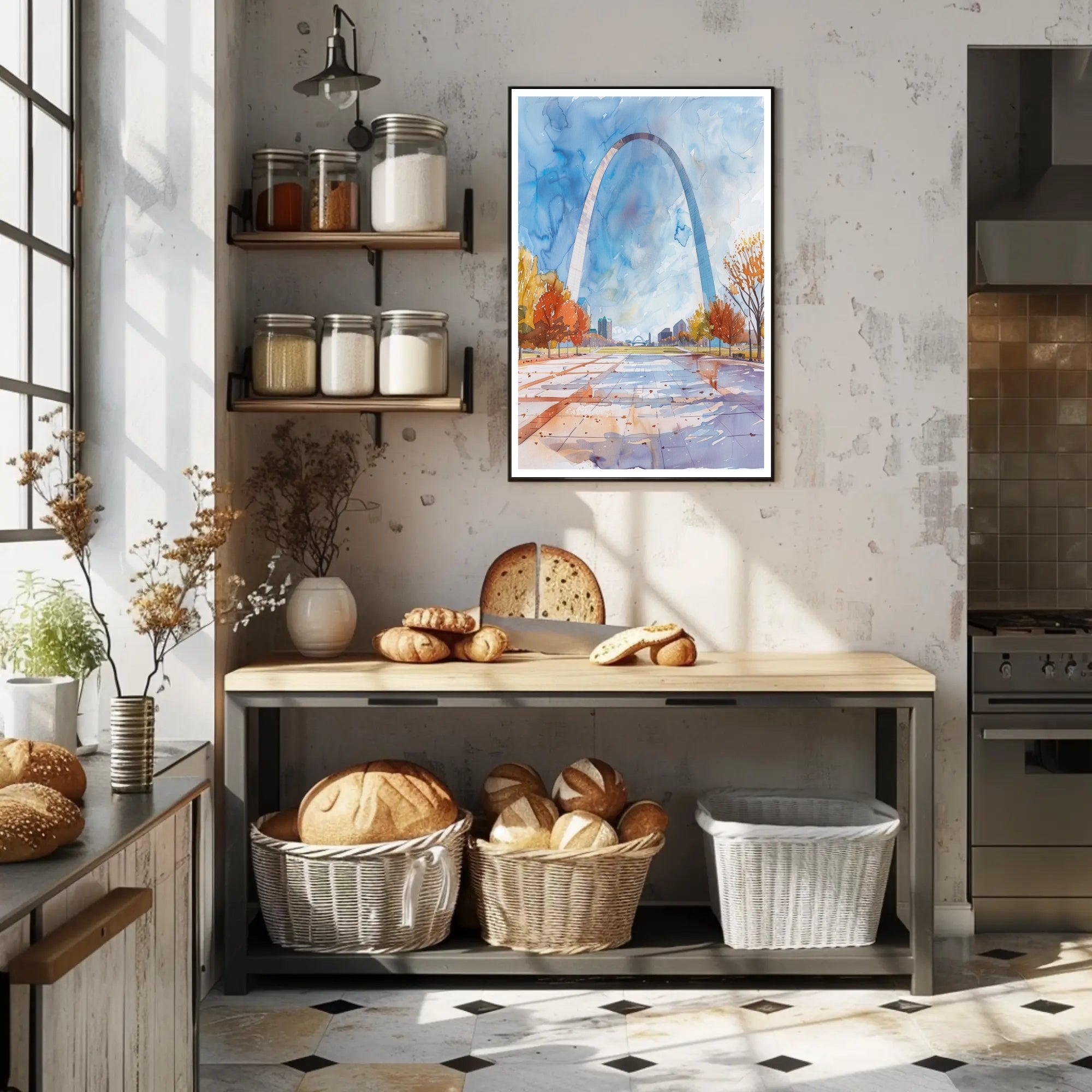 Gateway Arch in Autumn Poster PosterGoat