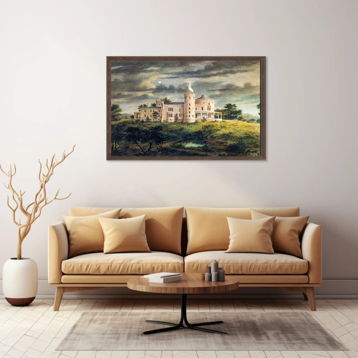 Mysterious Castle under a Moonlit Sky Poster