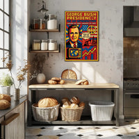 George Bush Presidency Pop Art Retrospective Poster PosterGoat
