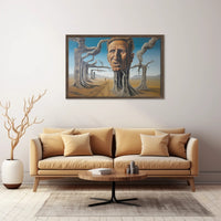 Surreal Desert Landscape with Human-Tree Hybrid - Artistic Poster