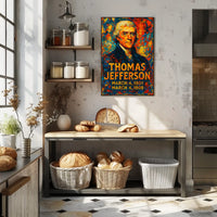 Thomas Jefferson 3rd President of the United States Glitch Hop Art Poster