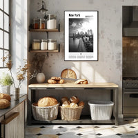 New York City Grand Skyline Poster Vintage Wall Art