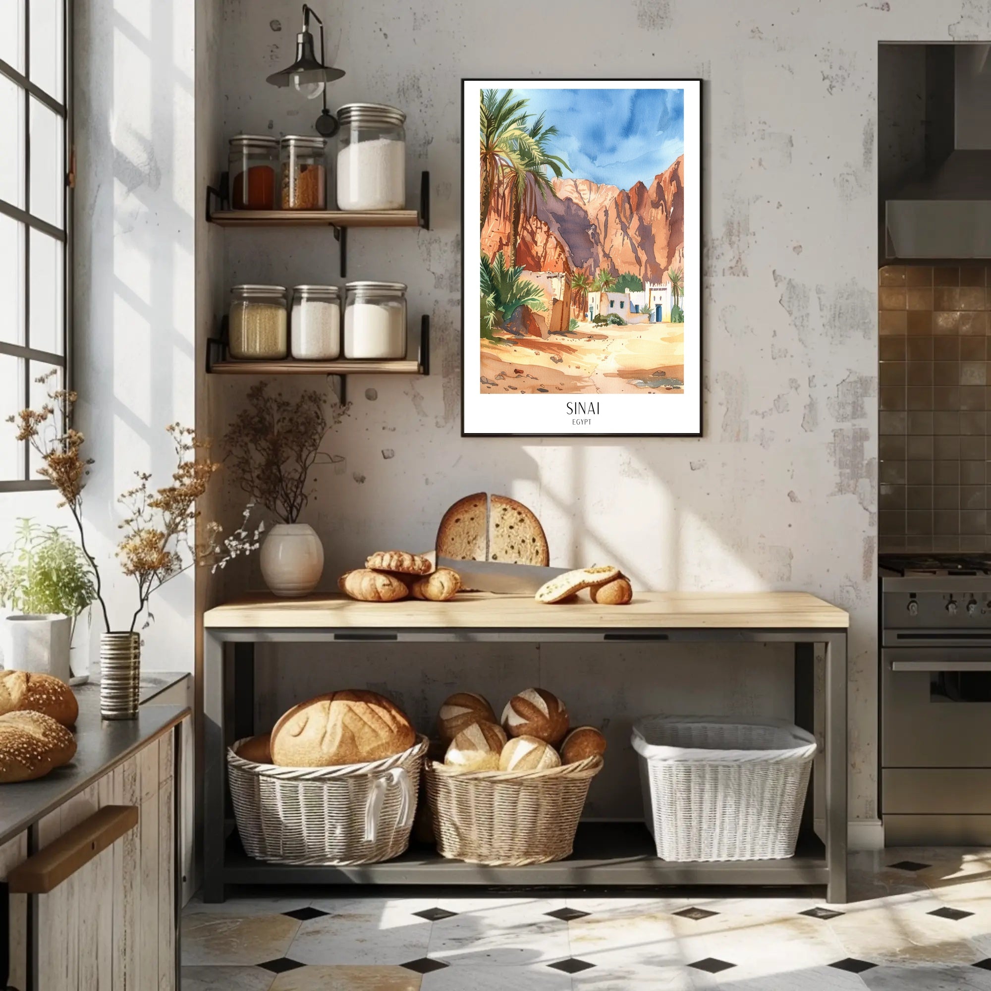 Picturesque Sinai Desert Scene: Travel Poster PosterGoat