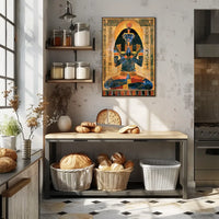 Vintage Cityscape Silhouette Art Poster