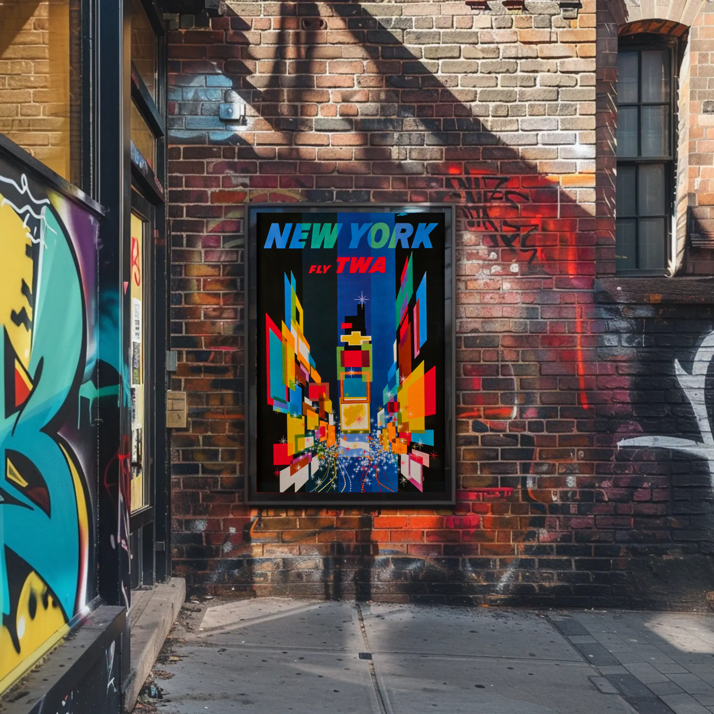 1960s New York Times Square TWA Vintage Style Travel Poster