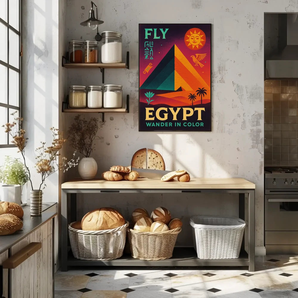 Egyptian Adventure Vibrant Pyramids Travel Poster PosterGoat