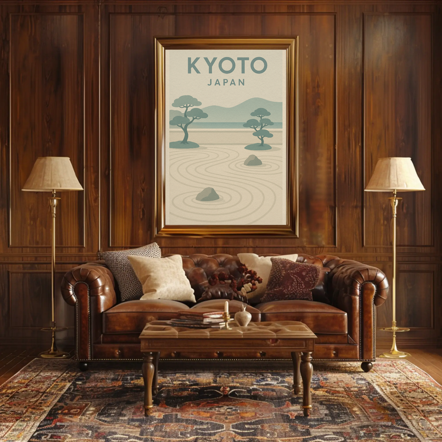 Kyoto Japan Zen Garden Minimalist Poster Poster