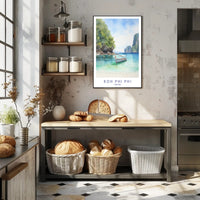 Koh Phi Phi Watercolor Artwork Travel Poster PosterGoat