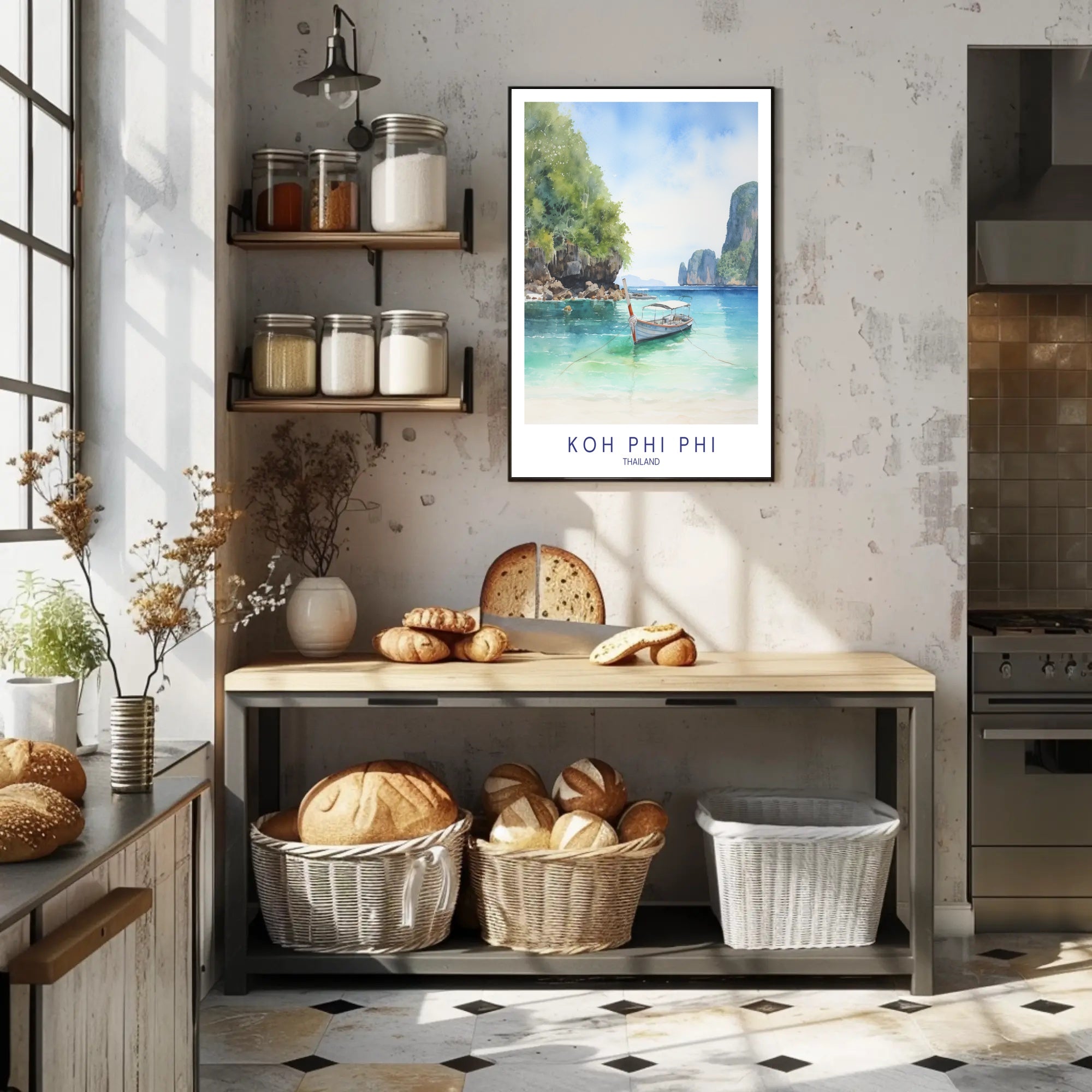 Koh Phi Phi Watercolor Artwork Travel Poster PosterGoat