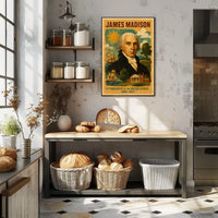 James Madison 4th President of the United States Layered Digital Collage Poster