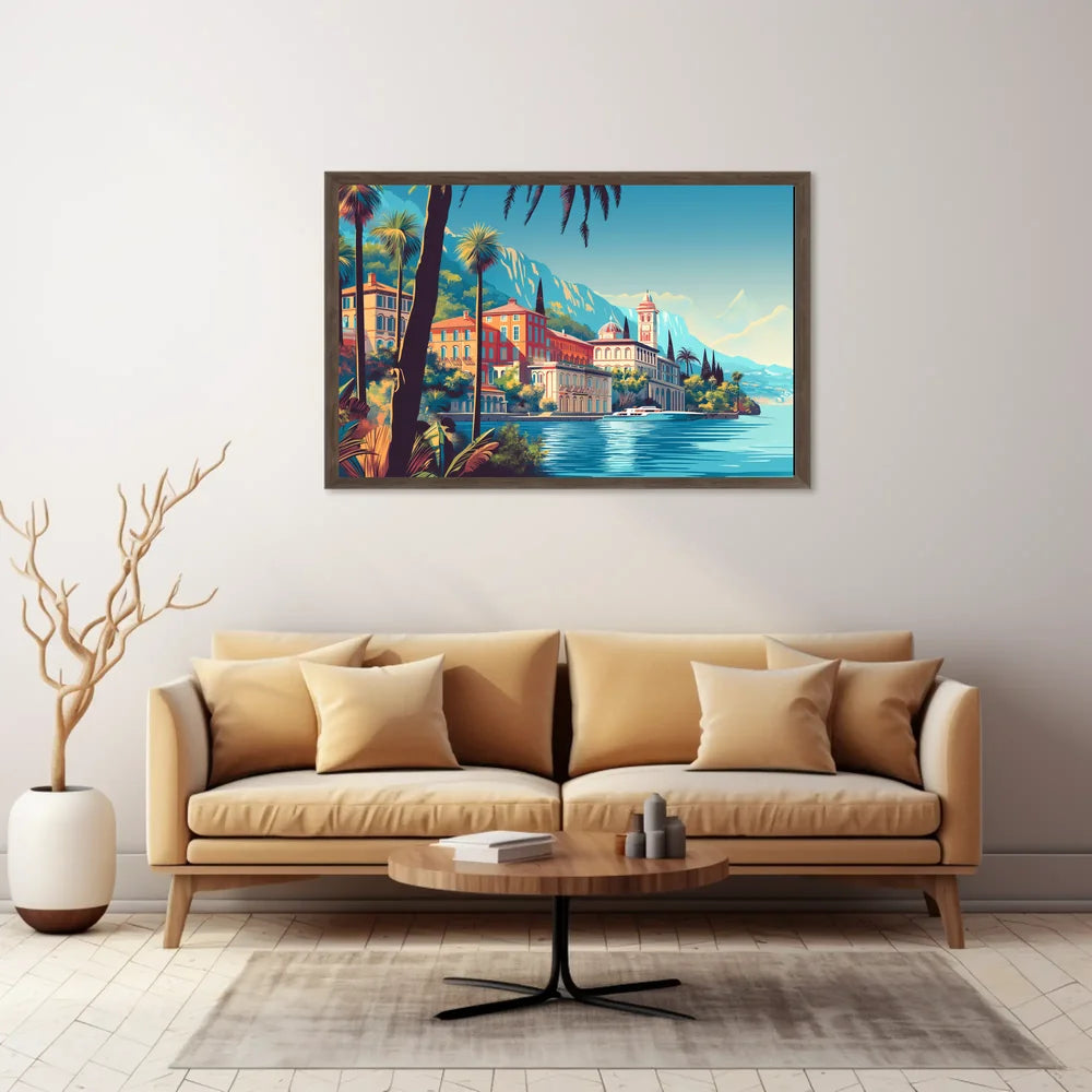 Mediterranean Coastal Escape: Vintage Travel Poster Art