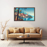 Mediterranean Coastal Escape: Vintage Travel Poster Art