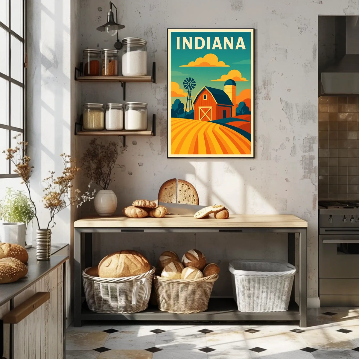 Indiana Farm Scene Poster
