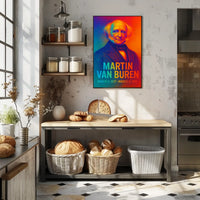 Martin Van Buren 8th President of the United States Neon Gradient Overlay Poster