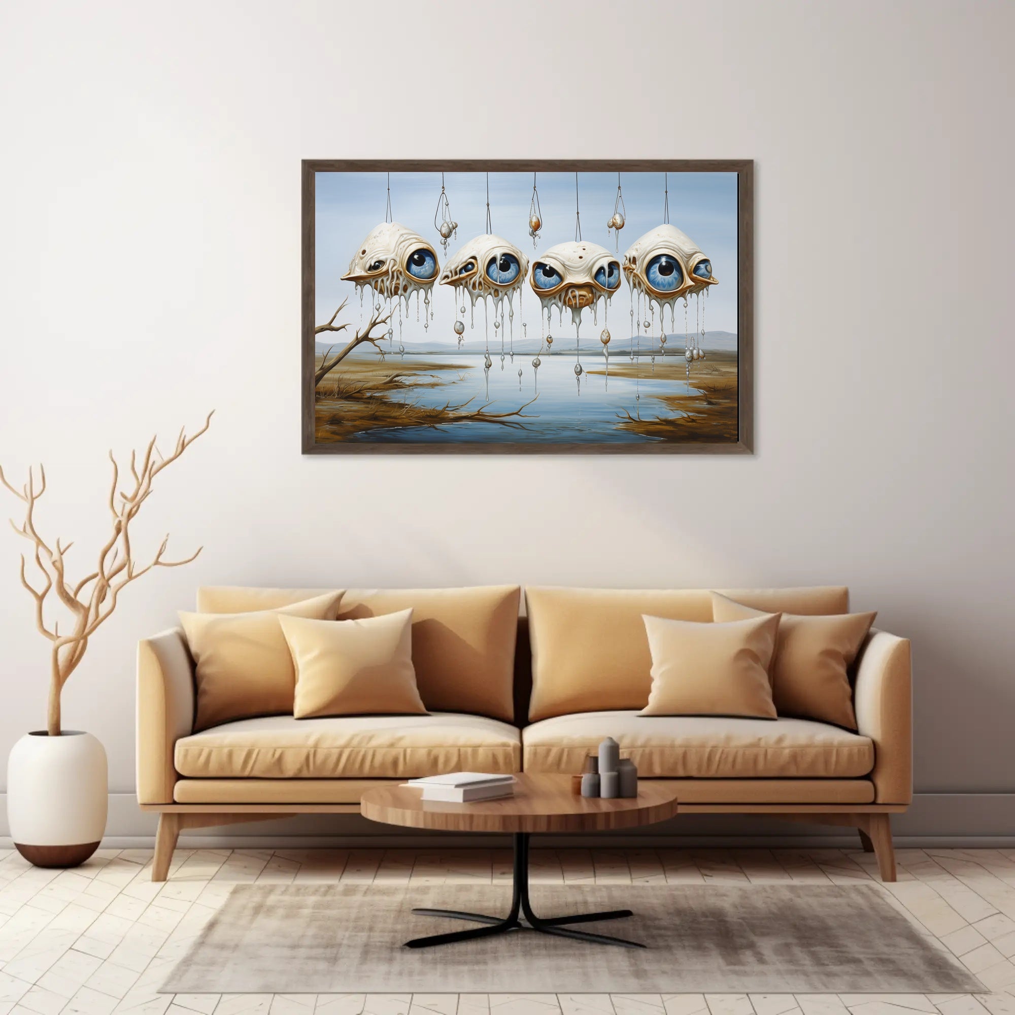 Surreal Floating Eyes Artistic Poster
