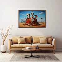 Surreal Desert Time Illusion Artistic Poster