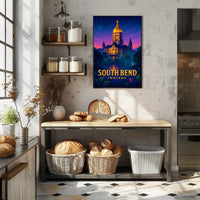 Illuminated Landmark in South Bend Poster