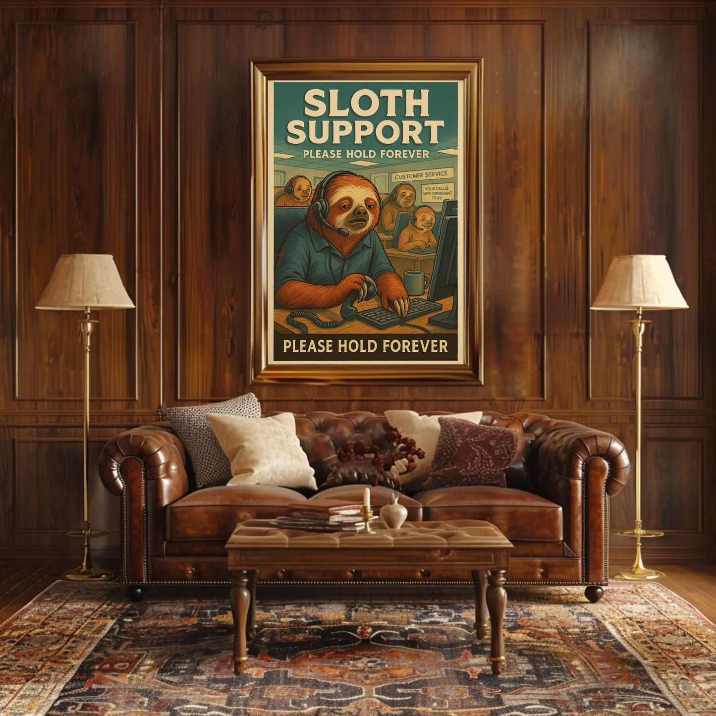 Sloth Support Hold Forever Parody Poster