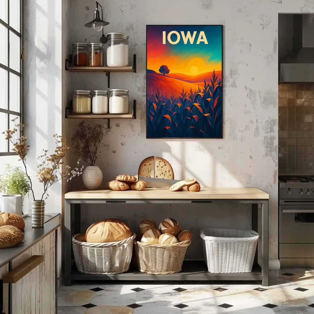Iowa Sunset Landscape Poster