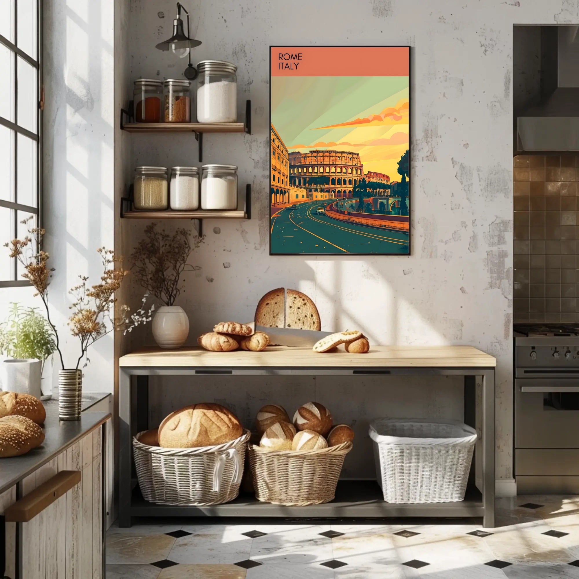 Rome Colosseum Urban Landscape Travel Poster