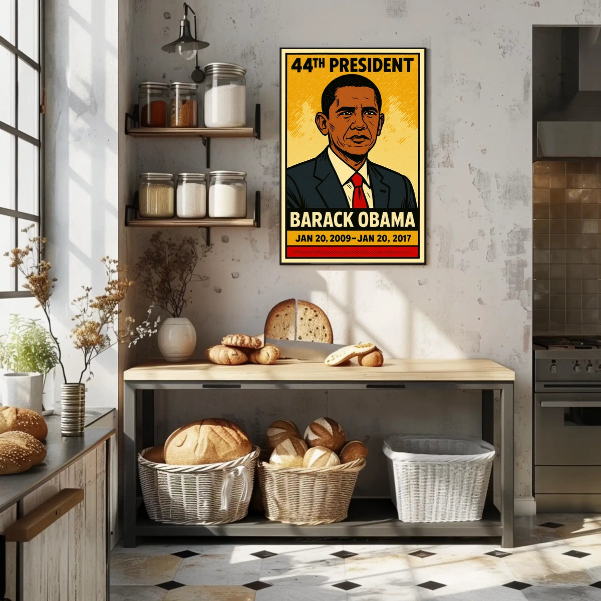 Barack Obama 44th President of the United States Inked Comic Style Poster