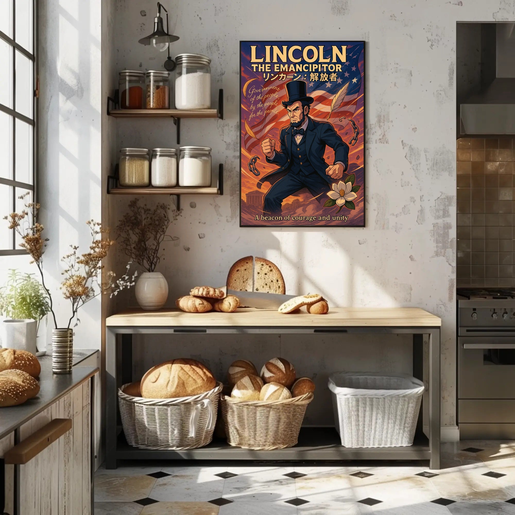 Lincoln Anime Art Poster: Historical or Presidential Poster PosterGoat