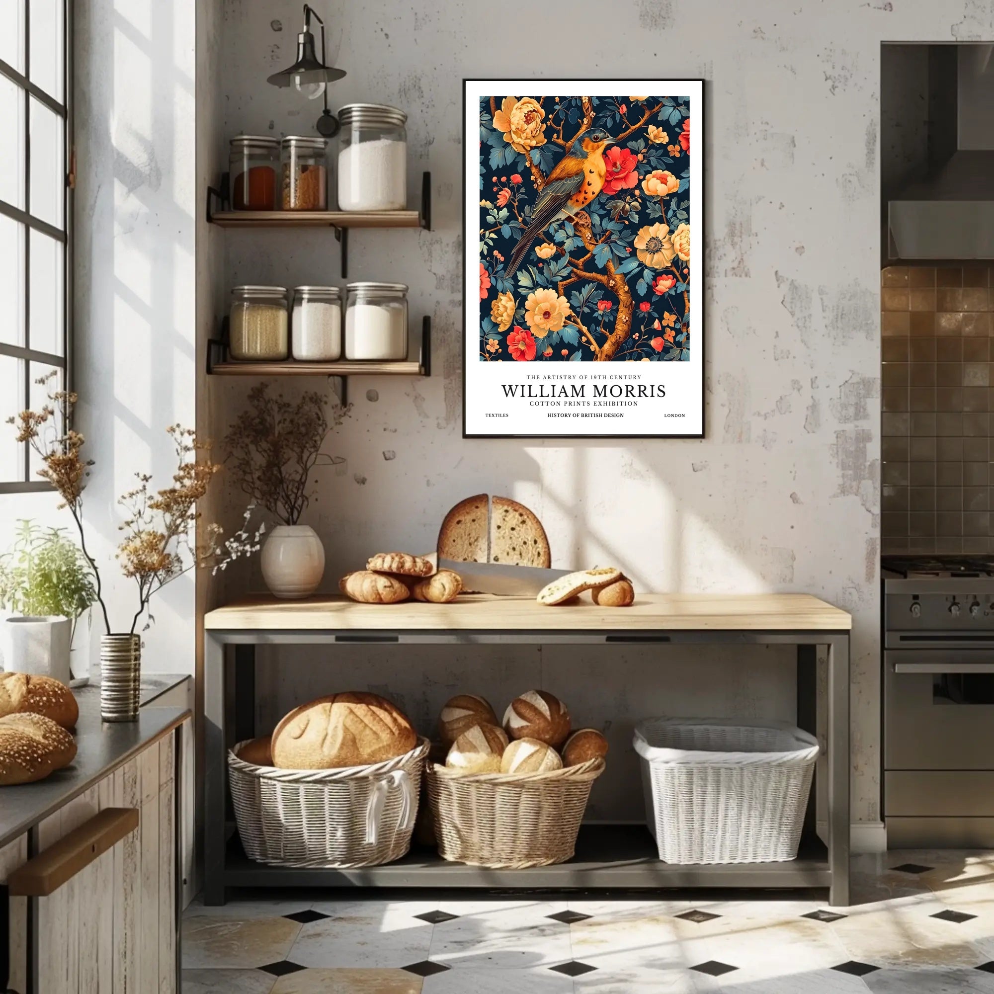 The Artistry of William Morris Cotton Prints Cultural Poster