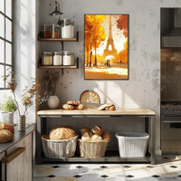 Parisian Autumn Eiffel Tower Impressionist Art Poster