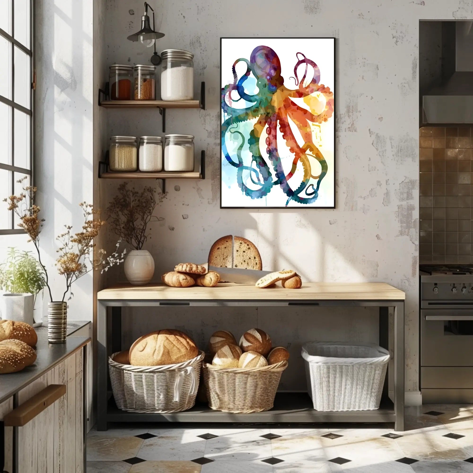 Vibrant Octopus Art Poster
