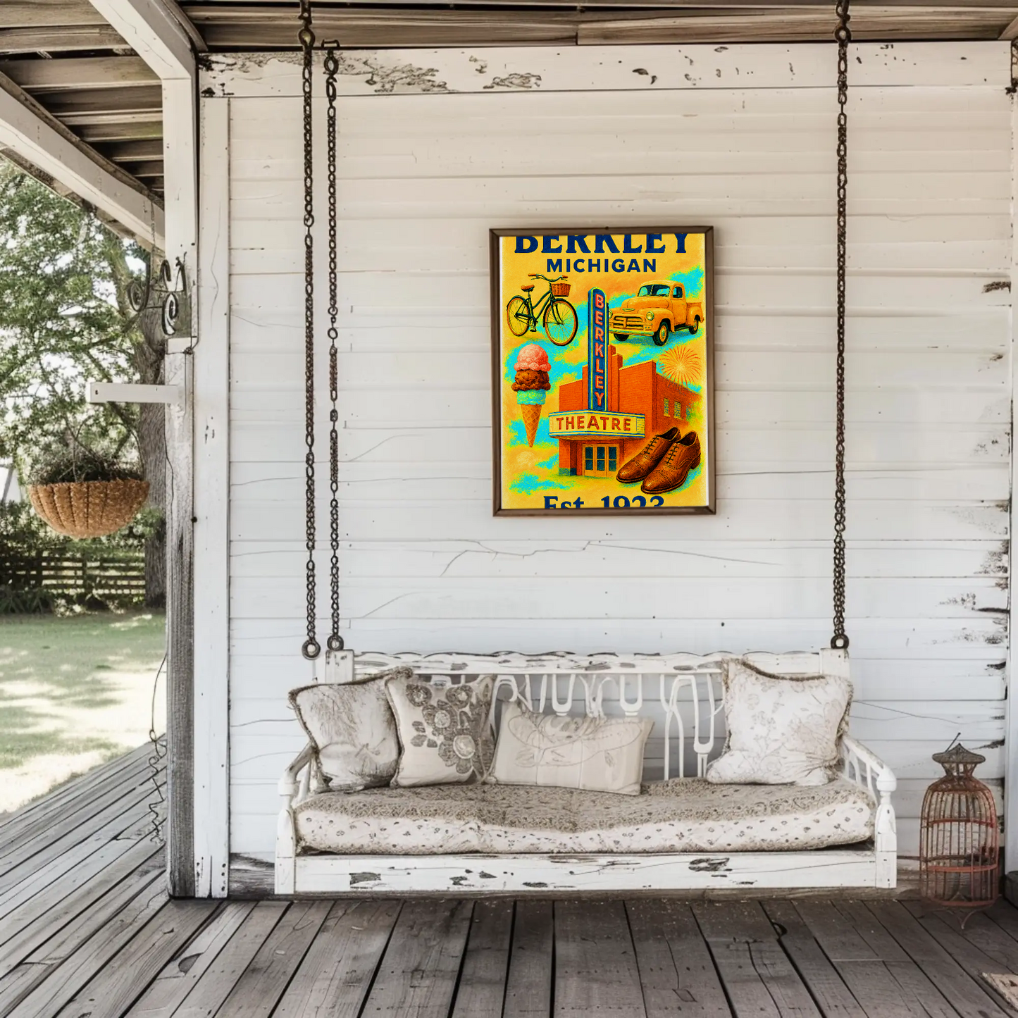Berkley Michigan Wall Art Vintage Travel Poster