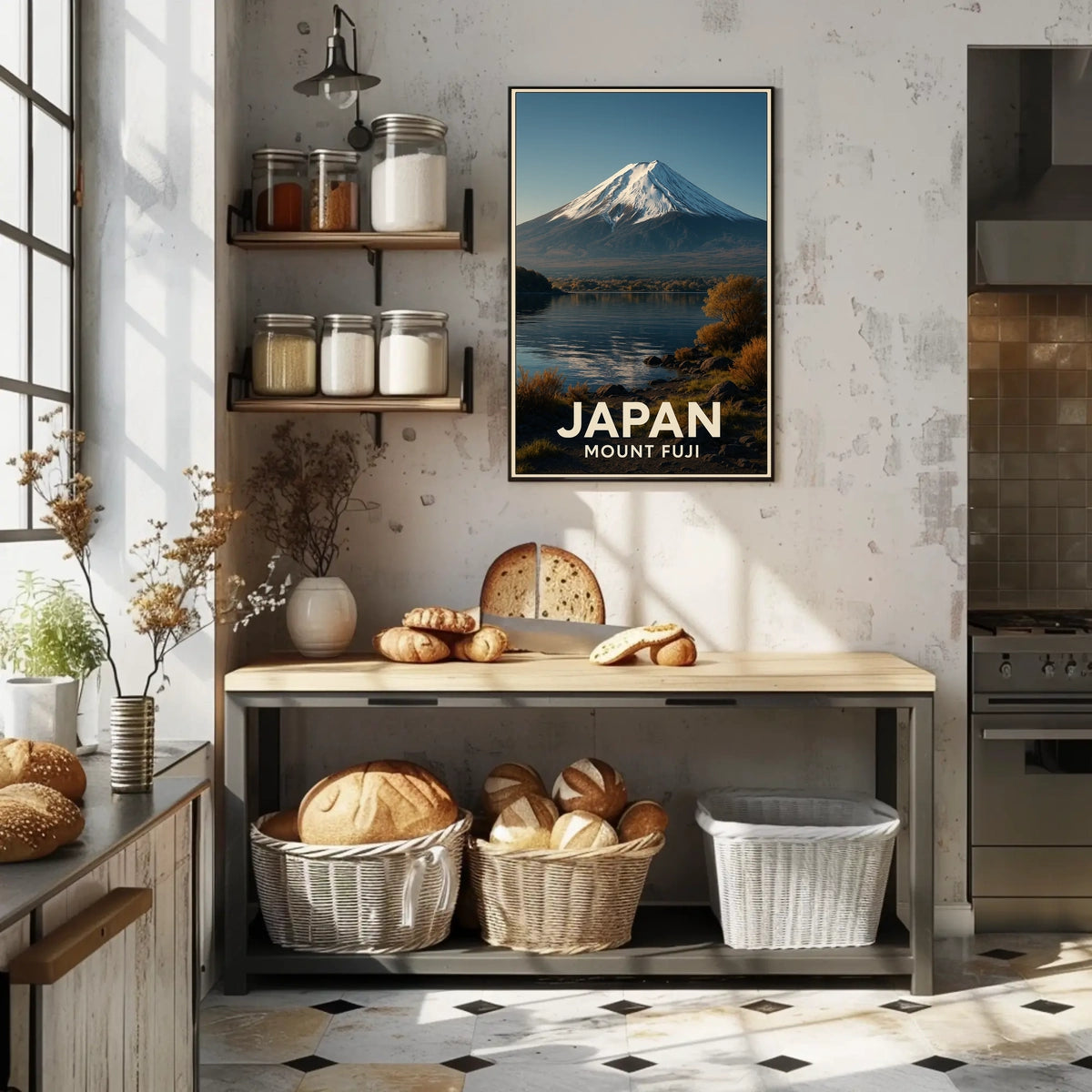 Mount Fuji Photorealism Scenic Traveler Poster
