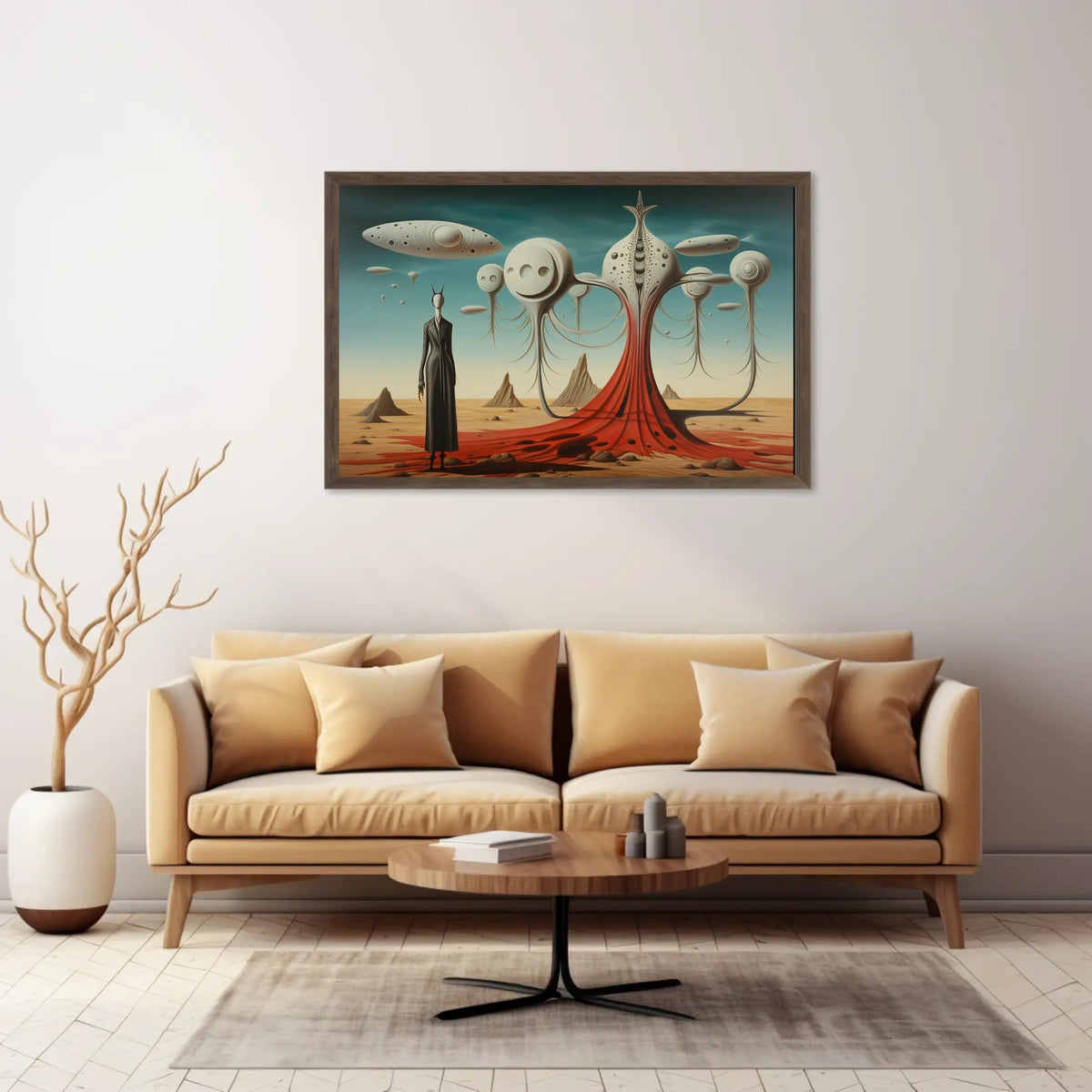 Mysterious Alien Desert Scene Futuristic Sci-Fi Poster