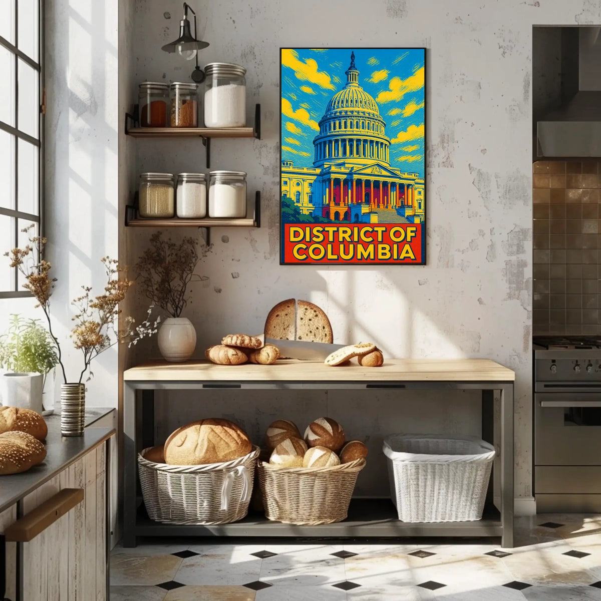 District of Columbia Capitol Art Poster
