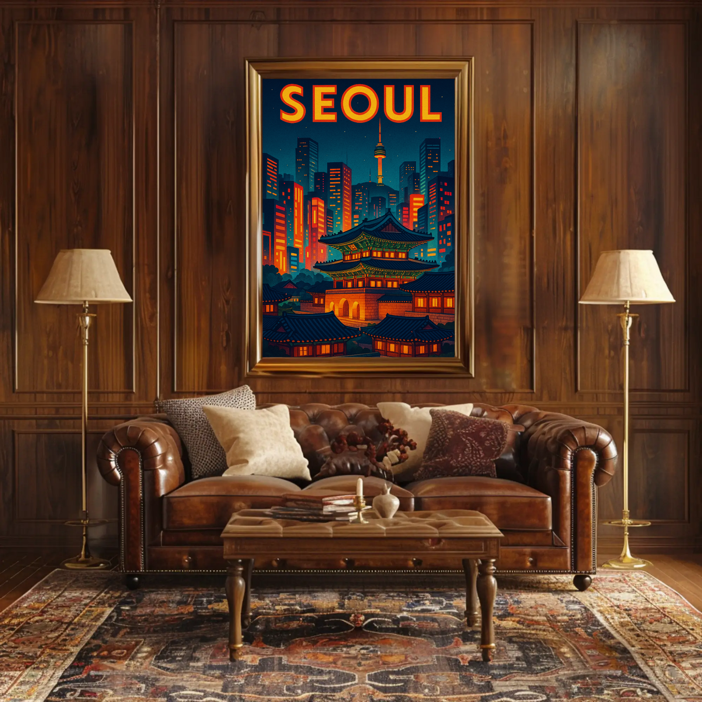 Seoul Palace and Tower Skyline Poster