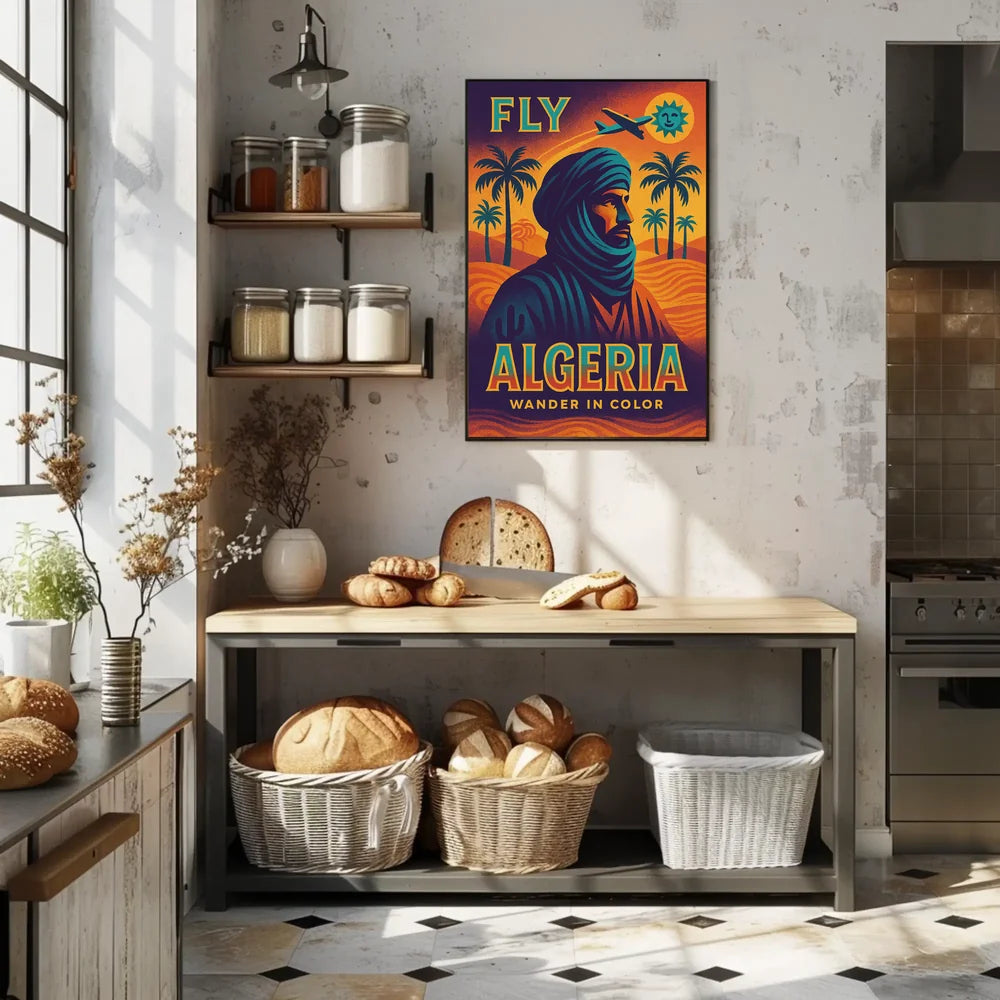 Travel to Algeria Retro Desert Adventure Travel Poster PosterGoat